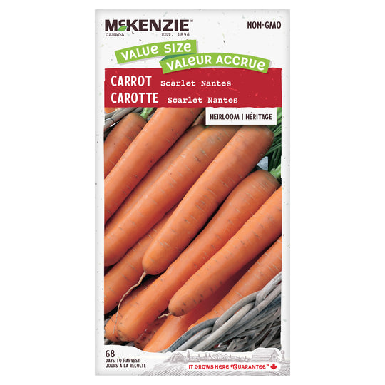 Carrot Scarlet Nantes Jumbo Pack - McKenzie Seeds