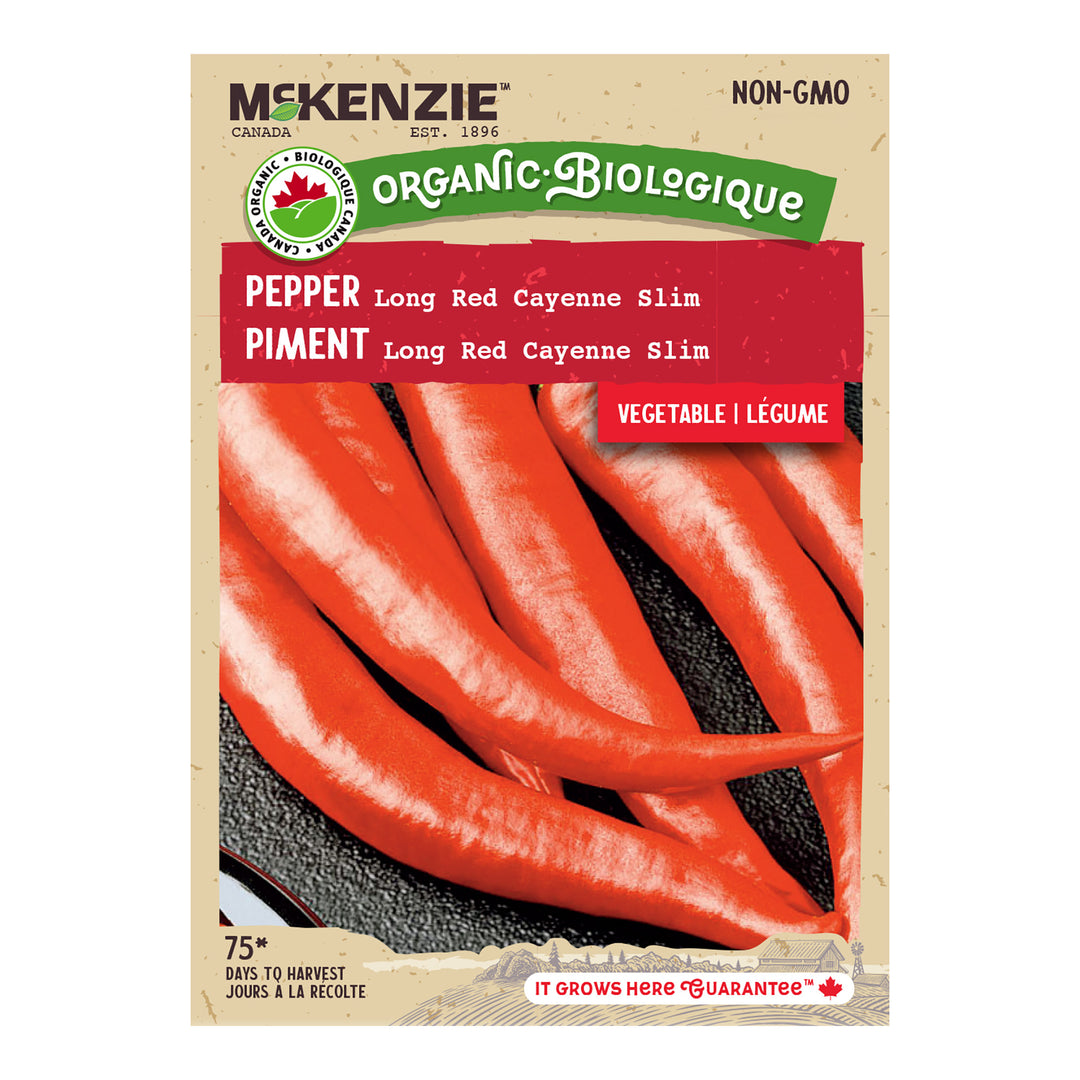 Organic Pepper Long Red Cayenne Slim - McKenzie Seeds