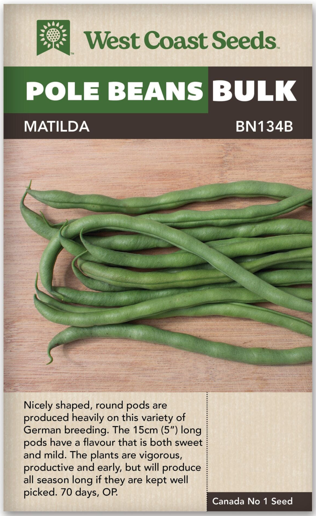 BULK Pole Bean Matilda - West Coast Seeds