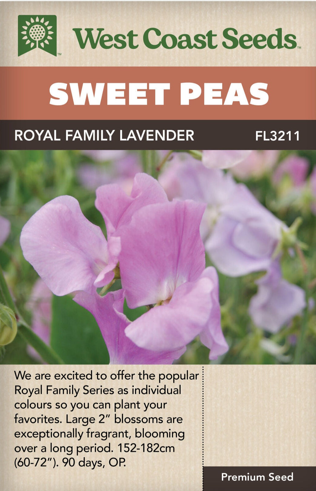west coast seeds lavender Sweet Peas Royal Family Lavender