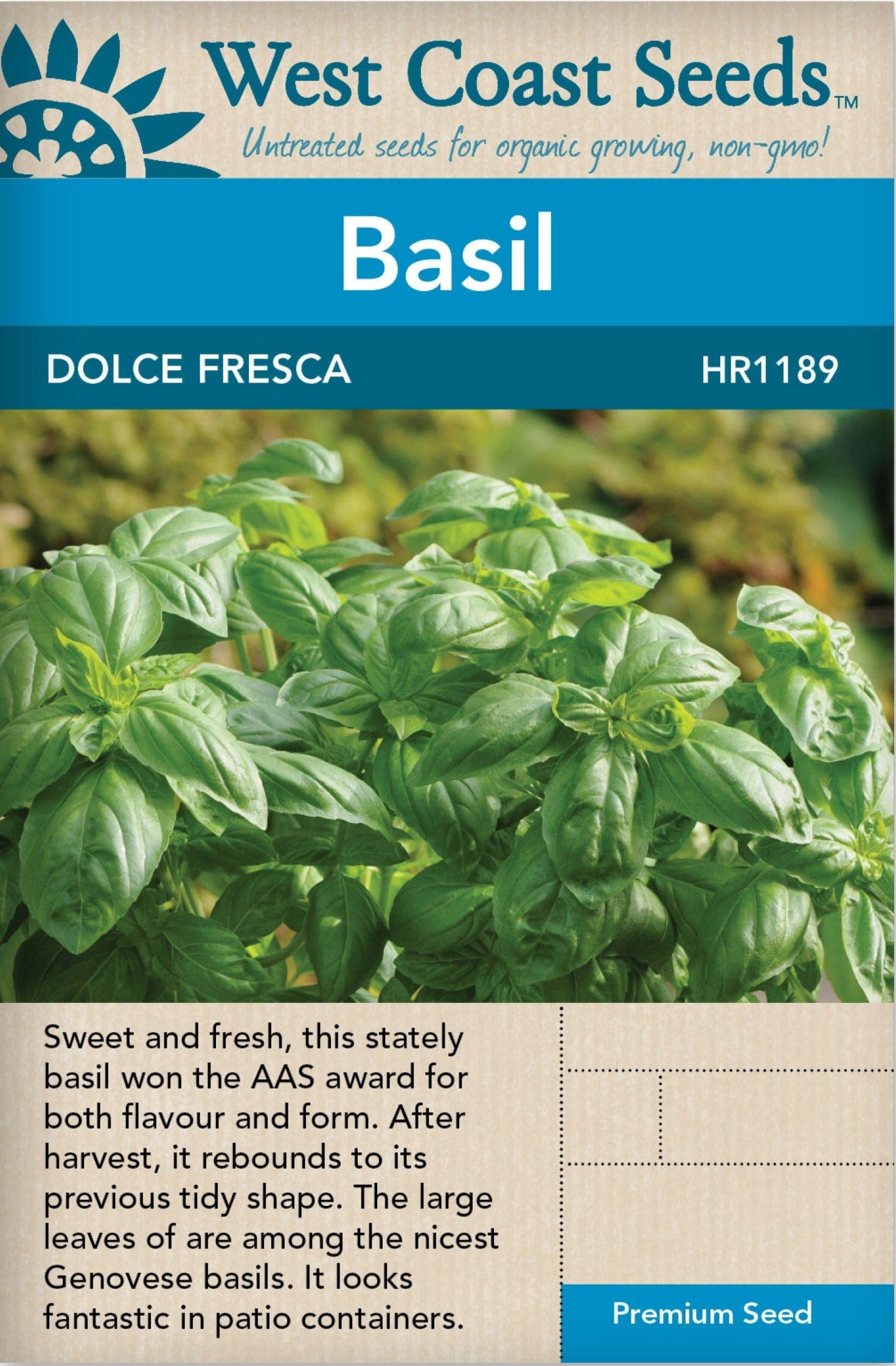 Basil Dolce Fresca West Coast Seeds Wildwood Outdoor Living