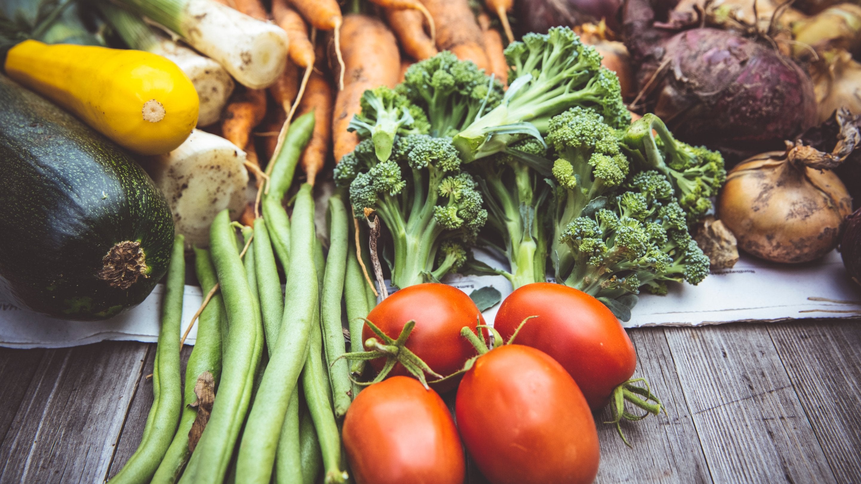 Vegetables on a table