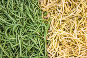 Green and yellow pole beans
