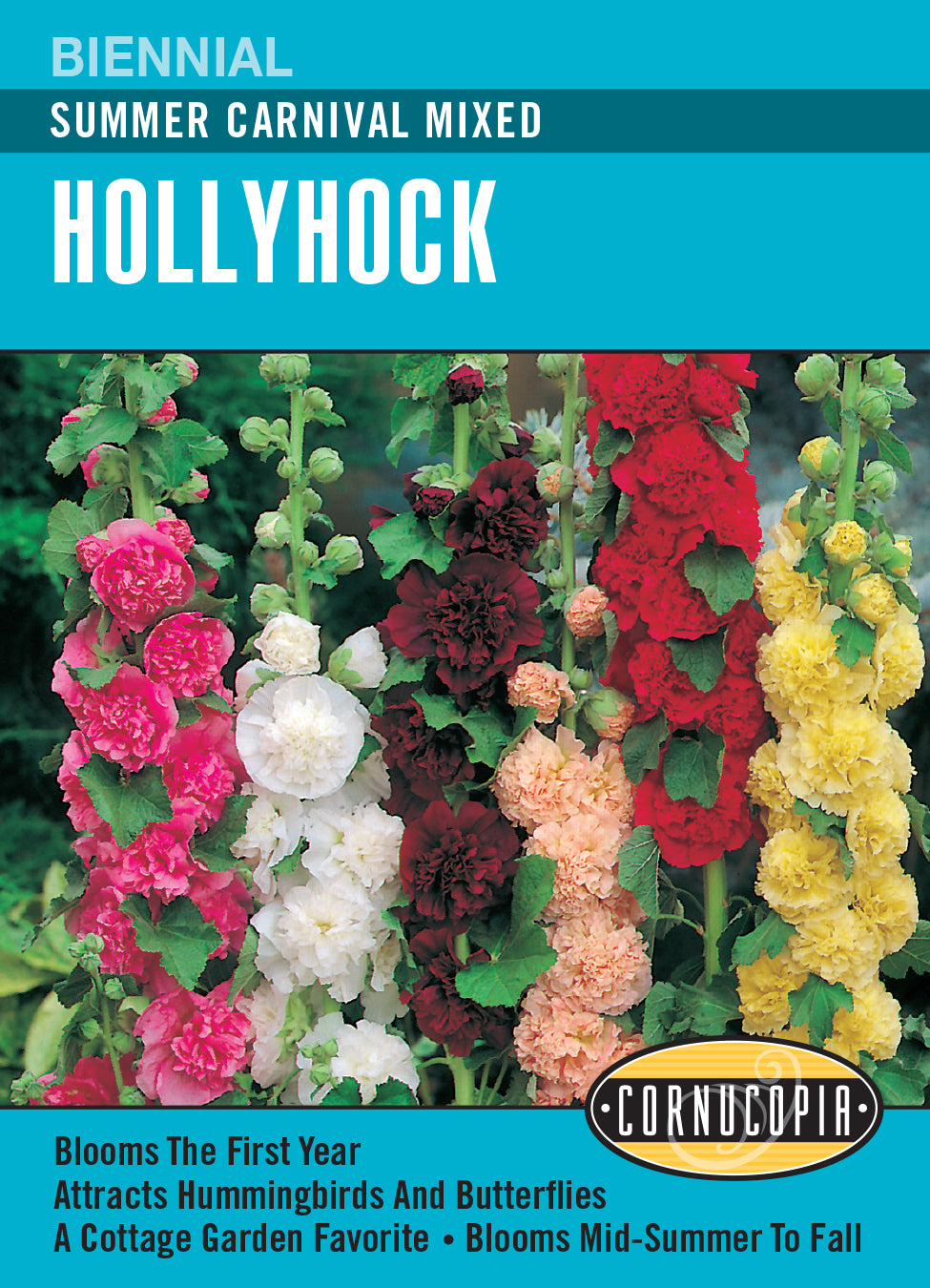 Hollyhock Summer Carnival Mix - Cornucopia Seeds