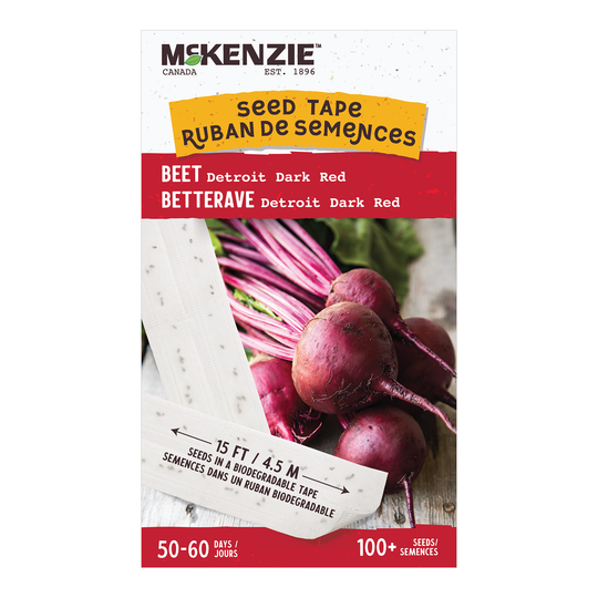 Beet Detroit Dark Red, Seed Tape - McKenzie Seeds