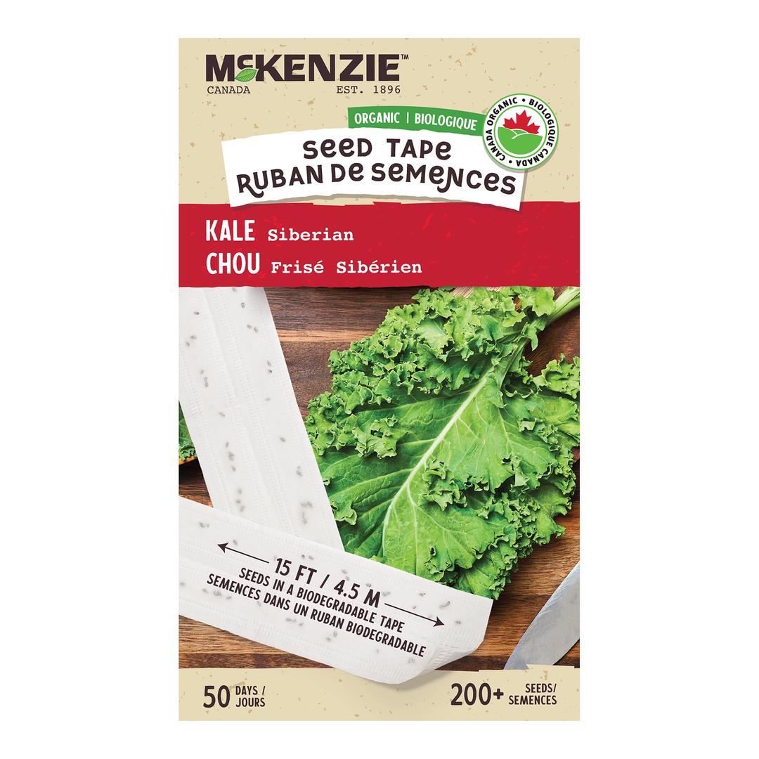 Organic Kale Siberian, Seed Tape - McKenzie Seeds