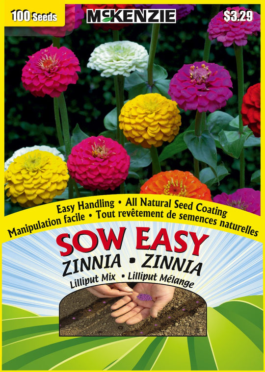 Zinnia Lilliput Mix, Sow Easy - McKenzie Seeds