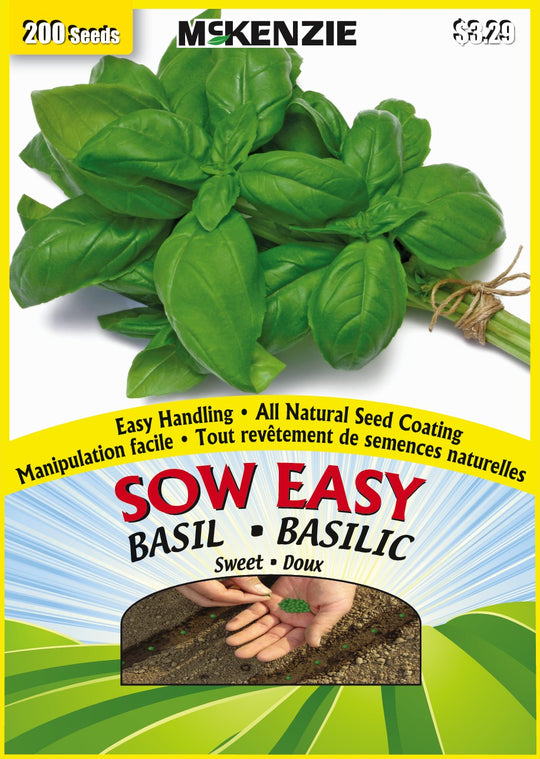 Basil Sweet, Sow Easy - McKenzie Seeds