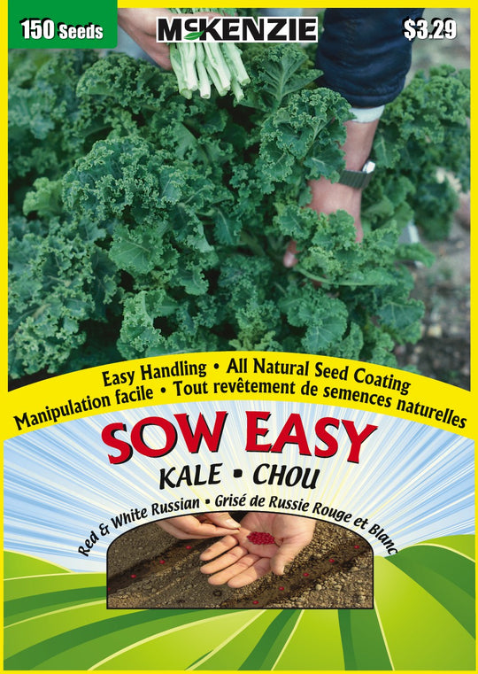 Kale Red & White Russian, Sow Easy - McKenzie Seeds