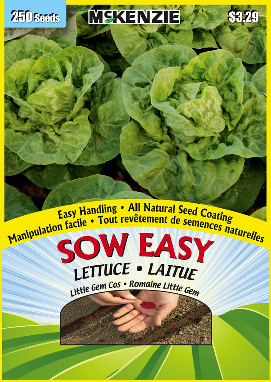 Lettuce Little Gem Cos, Sow Easy - McKenzie Seeds