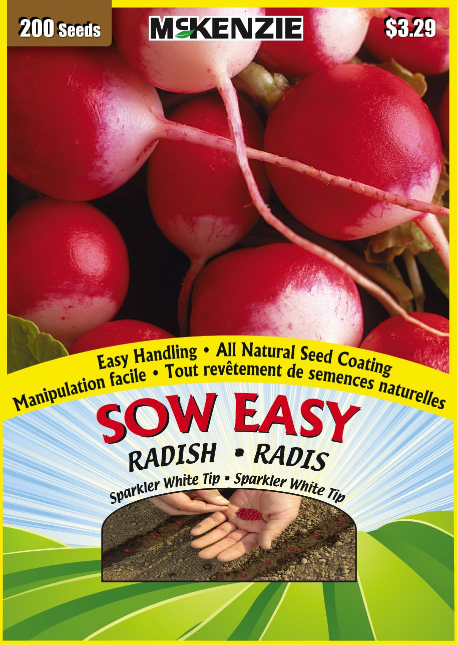 Radish Sparkler White Tip, Sow Easy - McKenzie Seeds