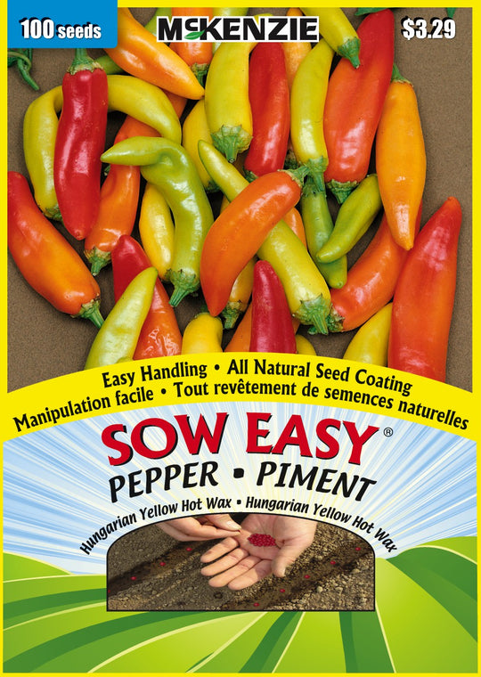 Pepper Hungarian Yellow Hot Wax, Sow Easy - McKenzie Seeds