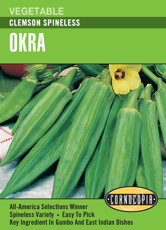 Okra Clemson Spineless - Cornucopia Seeds