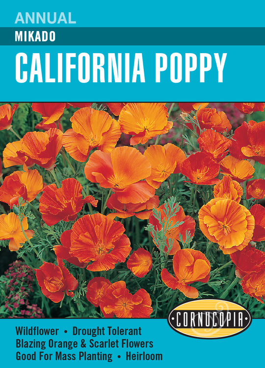 Poppy California Mikado - Cornucopia Seeds