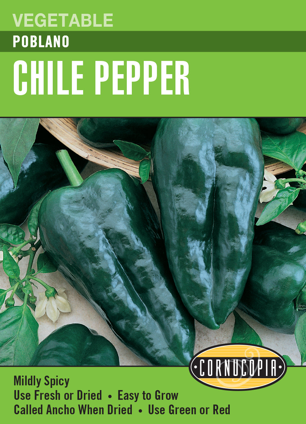 Pepper Poblano Chile - Cornucopia Seeds