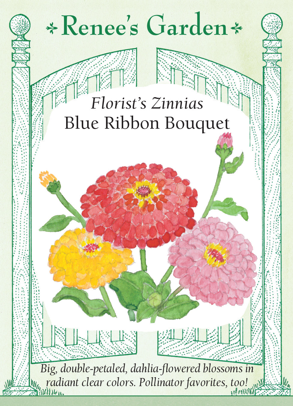 Zinnia Blue Ribbon Bouquet - Renee's Garden
