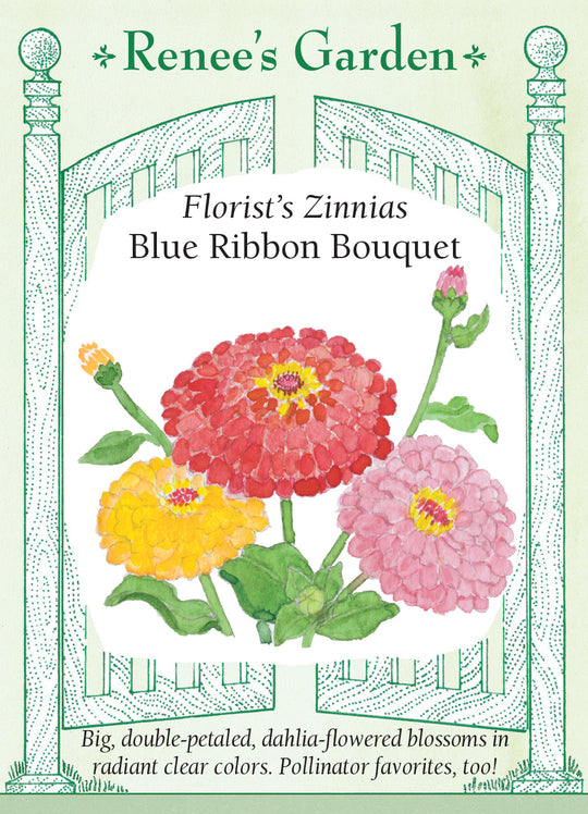 Zinnia Blue Ribbon Bouquet - Renee's Garden