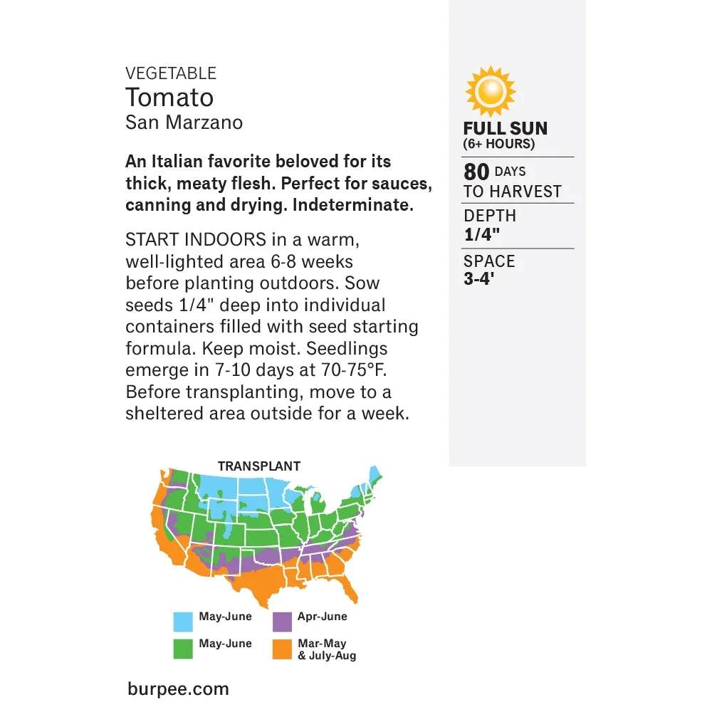 Tomato San Marzano - Burpee Seeds