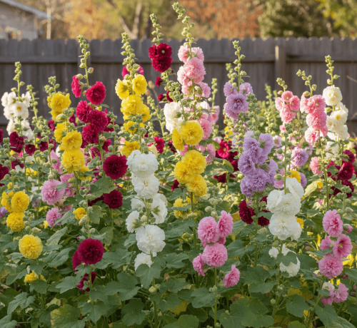Hollyhock Chaters Double Mixed - Ontario Seed Company