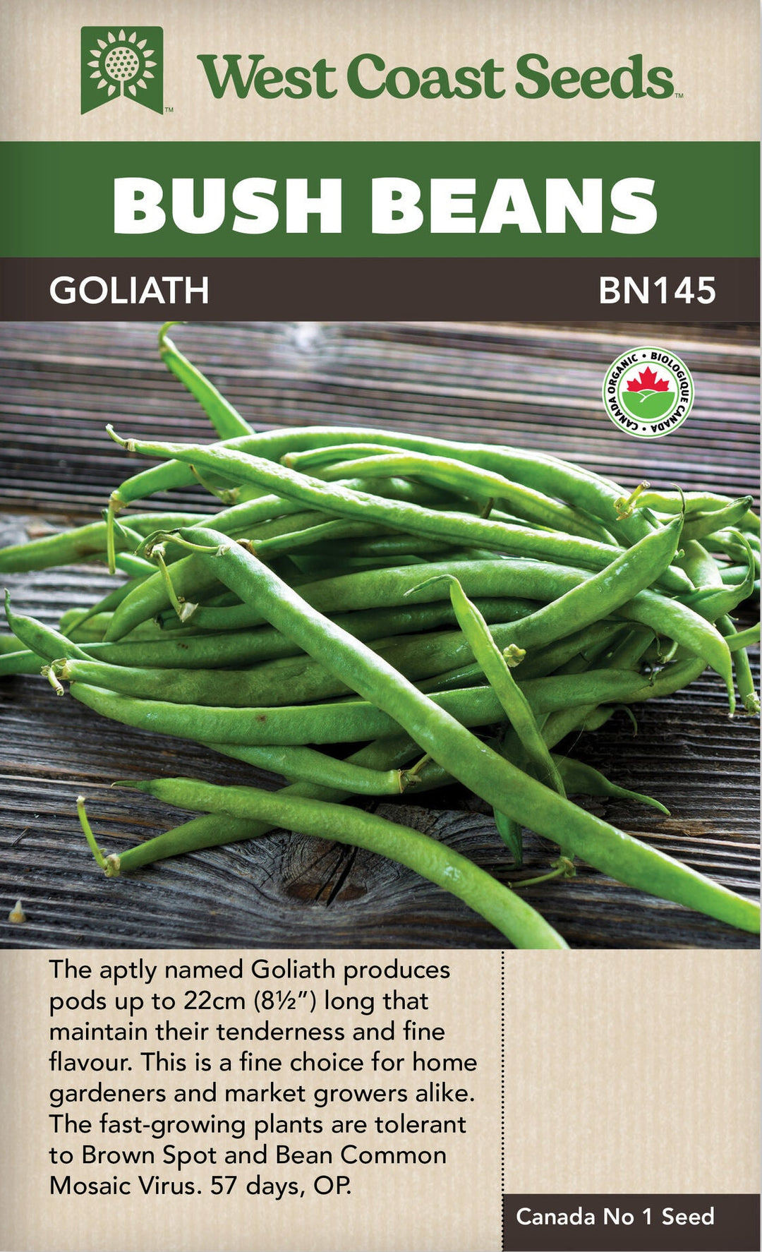 Organic Bean Goliath Bush - West Coast Seeds