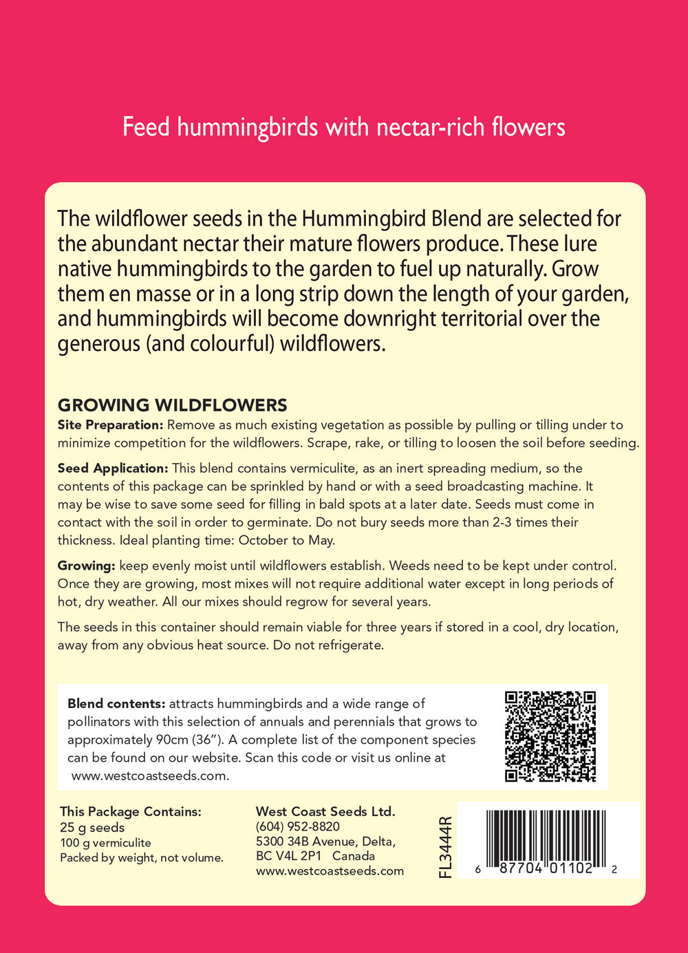 Hummingbird Blend Sprinkle Bag - West Coast Seeds