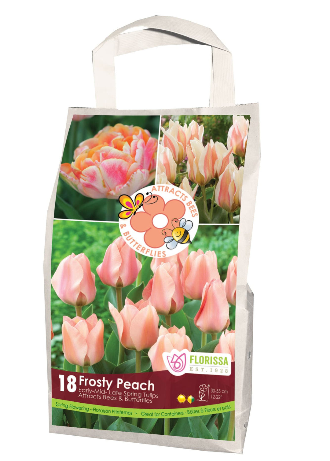 Feed the Pollinators - Frosty Peach Tulips, 18 Pack