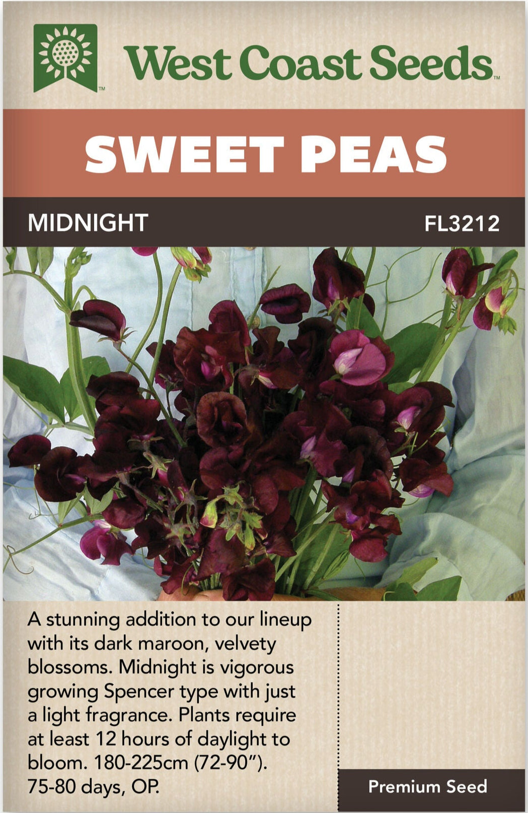 Sweet Peas Midnight - West Coast Seeds