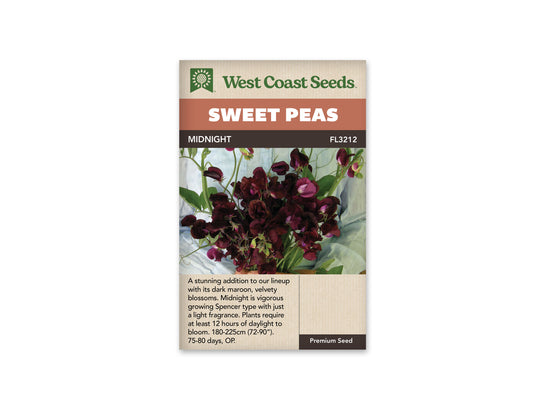 Sweet Peas Midnight - West Coast Seeds