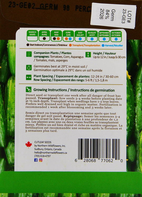 Cucumber Marketmore - Northern Wildflowers
