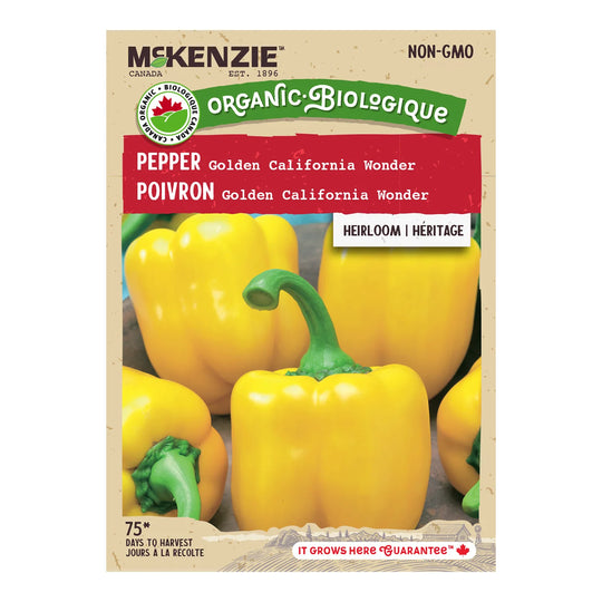 Organic Pepper Golden California Wonder - McKenzie Seeds