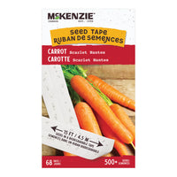 Carrot Scarlet Nantes, Seed Tape - McKenzie Seeds