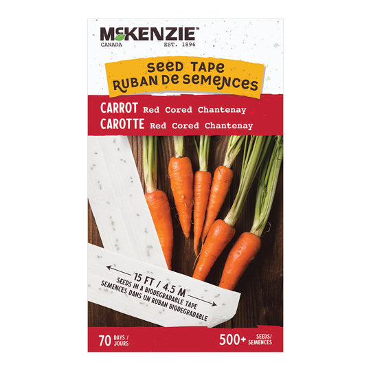 Carrot Red Cored Chantenay, Seed Tape - McKenzie Seeds