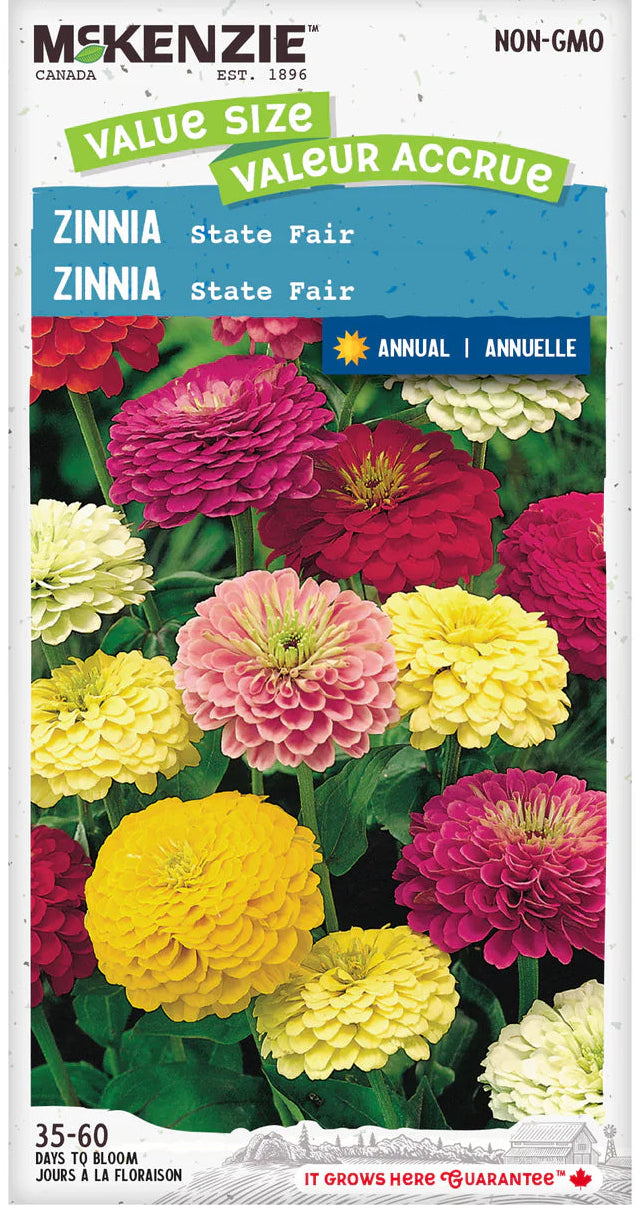 Zinnia State Fair Jumbo Pack - McKenzie Seeds