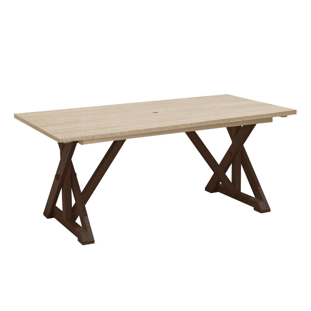 38" Wide Harvest Dining Table w/ 2" Umbrella Hole - T203
