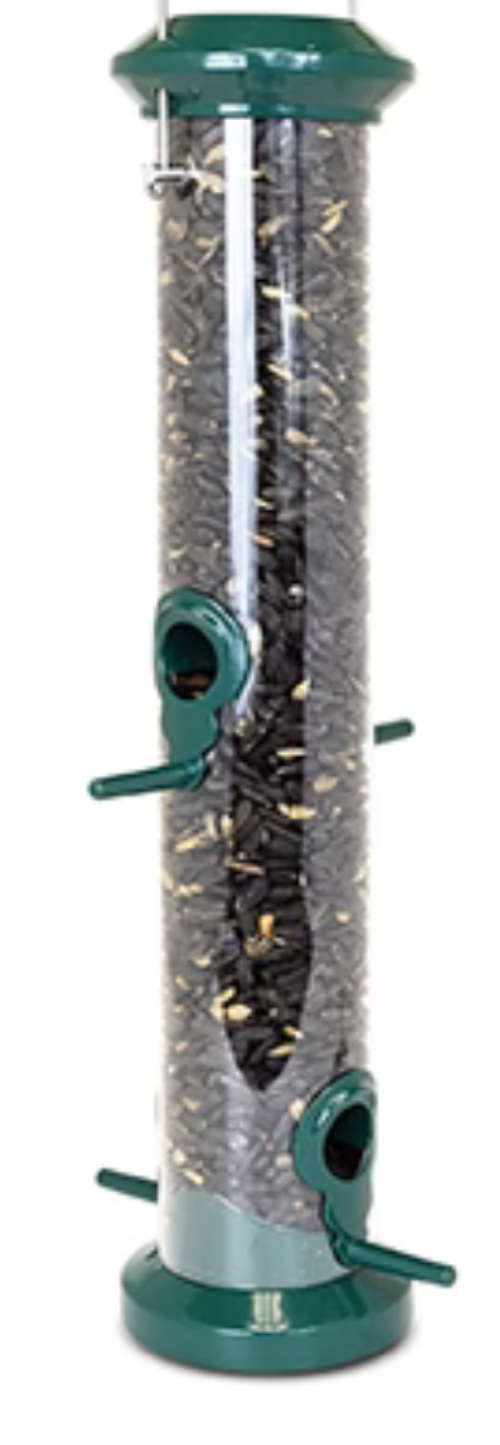 Bird Feeder 16" Green Tube Seed Feeder - Pinebush Home & Garden