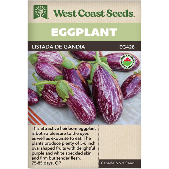 Organic Eggplant Listada De Gandia - West Coast Seeds