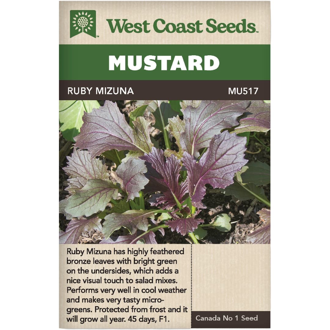 Mustard Ruby Mizuna - West Coast Seeds