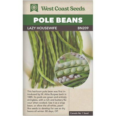 Pole Bean Lazy Housewife - West Coast Seeds