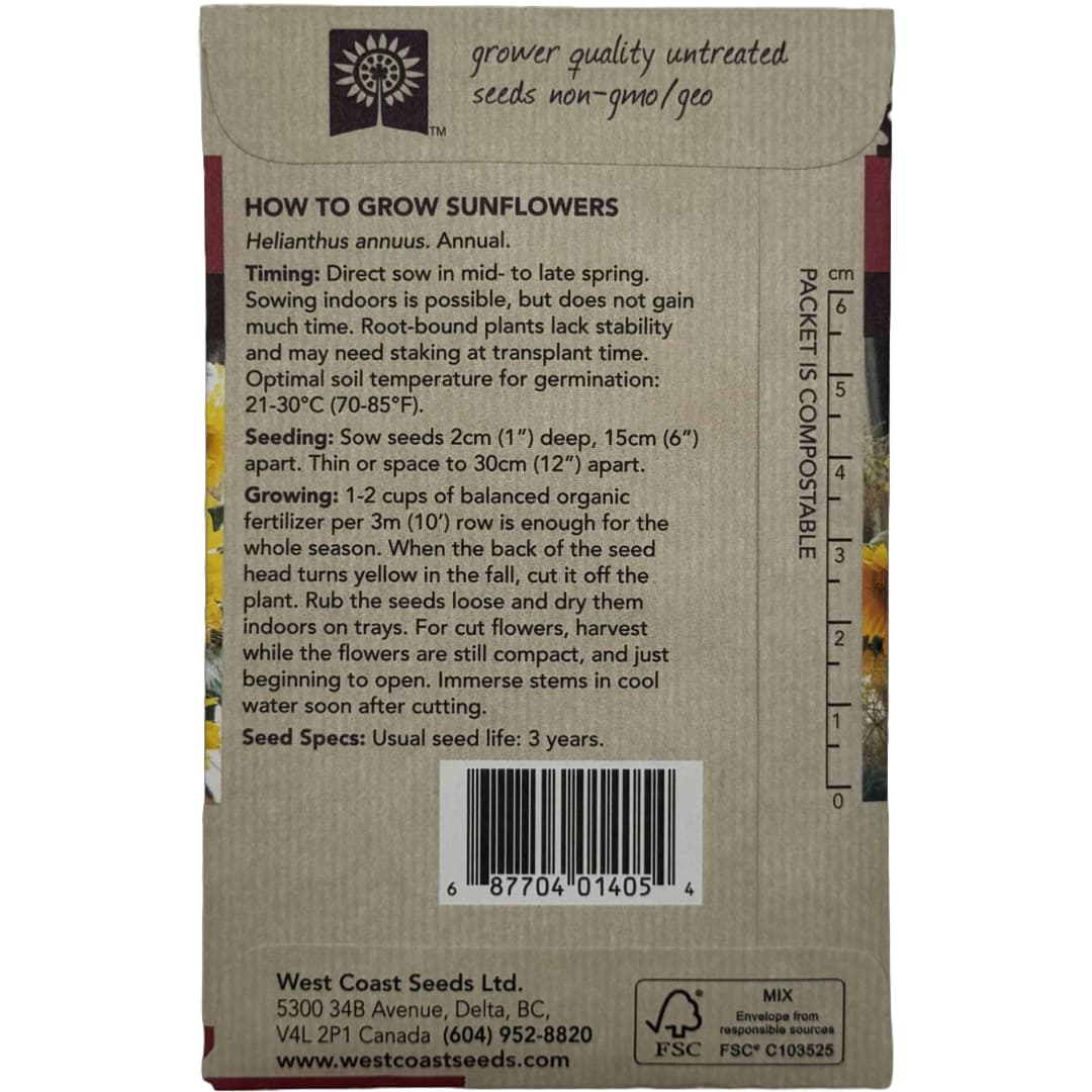 Sunflower Sunrich Blend - West Coast Seeds