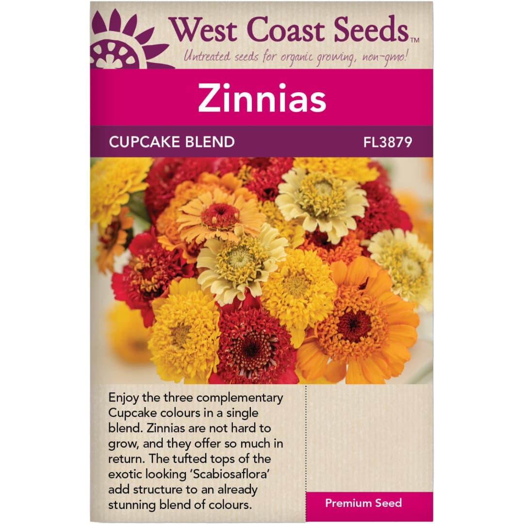 Zinnias Cupcake Blend - West Coast Seeds