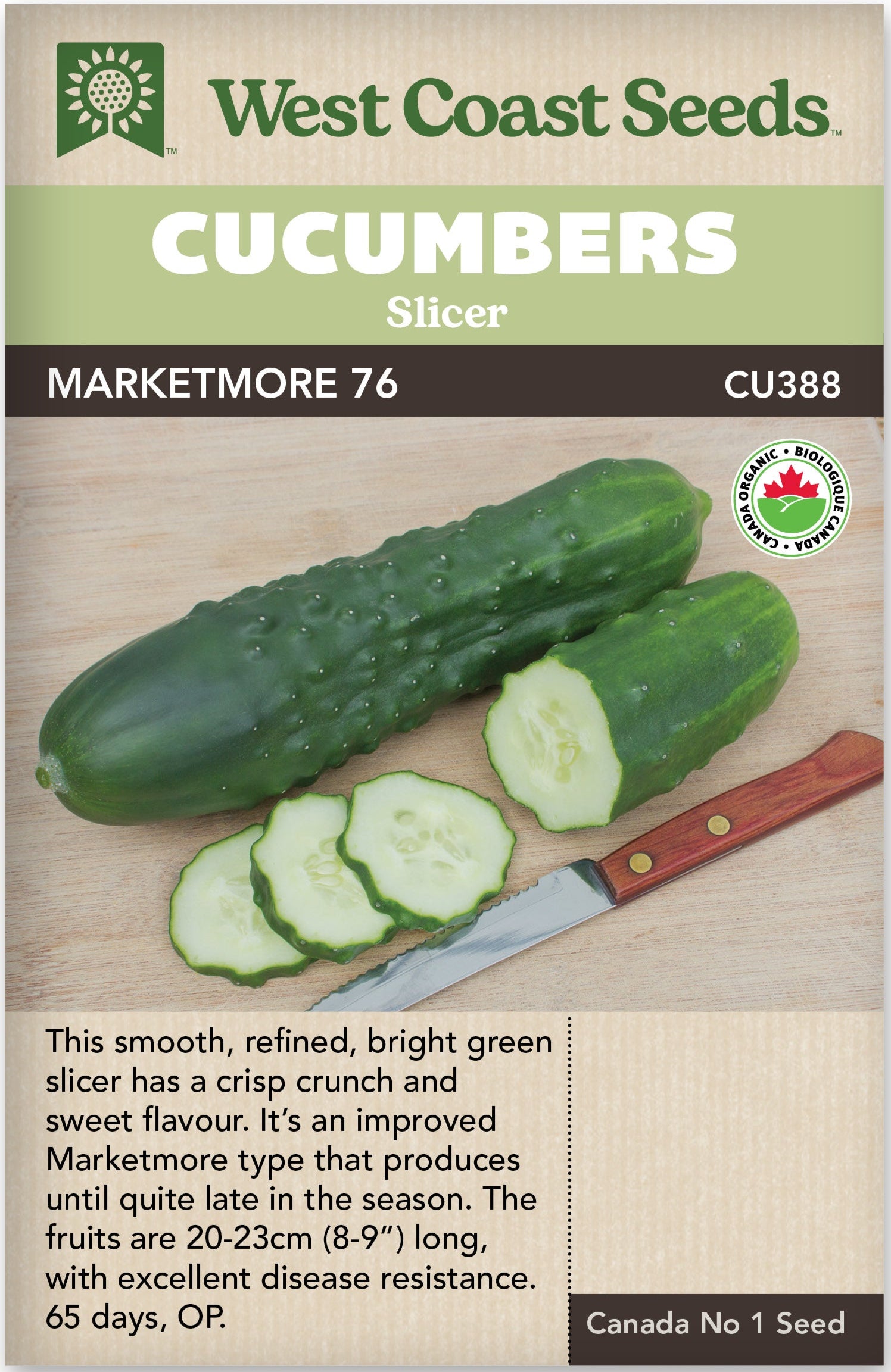 Organic Cucumber Marketmore 76 - West Coast Seeds