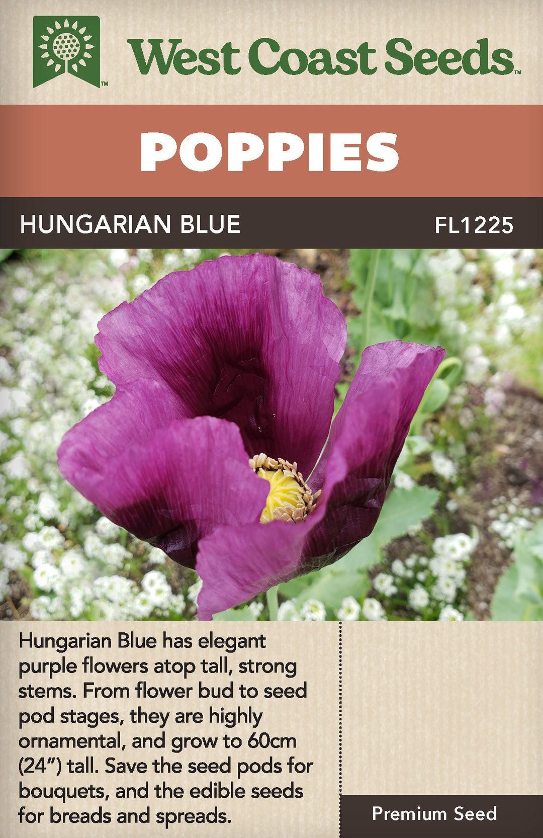 Poppy Hungarian Blue - West Coast Seeds