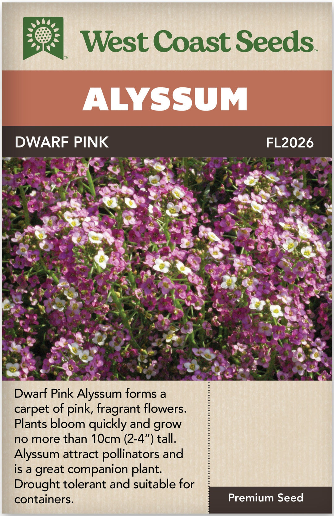 west coast seeds companion planting Alyssum Dwarf Pink