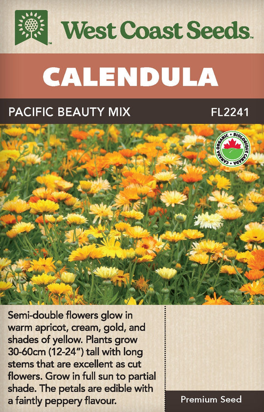 Organic Calendula Pacific Beauty Mix - West Coast Seeds