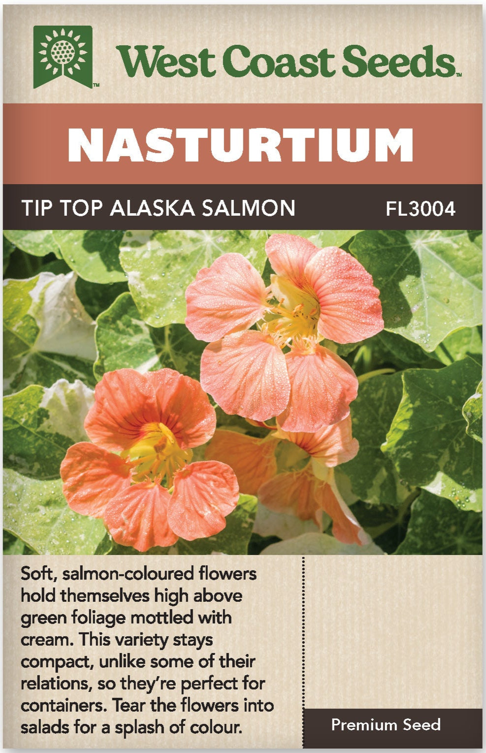 Nasturtium Tip Top Alaska Salmon - West Coast Seeds