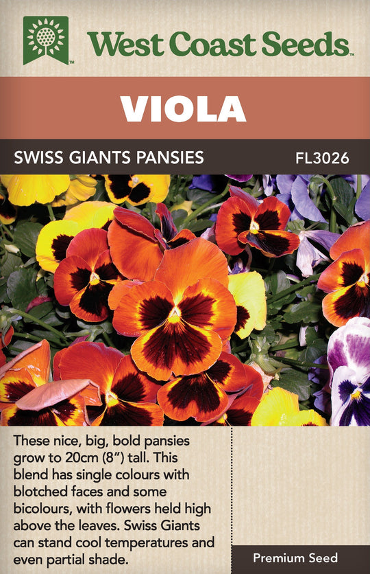 Viola Swiss Giants Pansies - West Coast Seeds