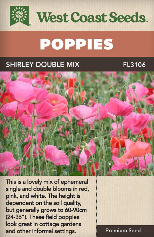 Poppy Shirley Double Mix - West Coast Seeds