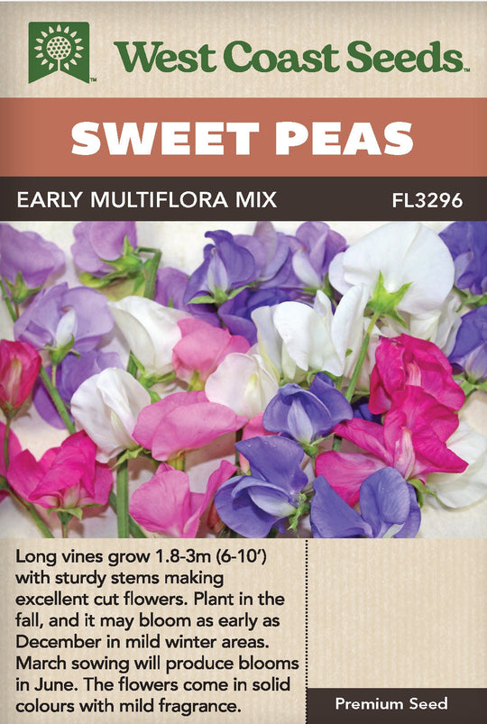 Sweet Peas Early Multiflora - West Coast Seeds