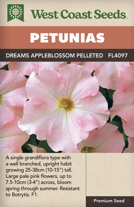 Petunias Dreams Appleblossom Pelleted - West Coast Seeds