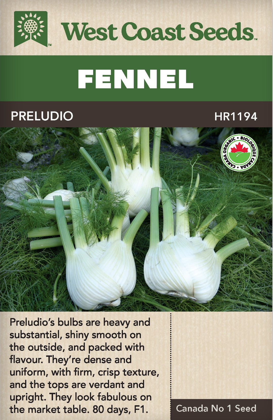 Organic Fennel Preludio - West Coast Seeds